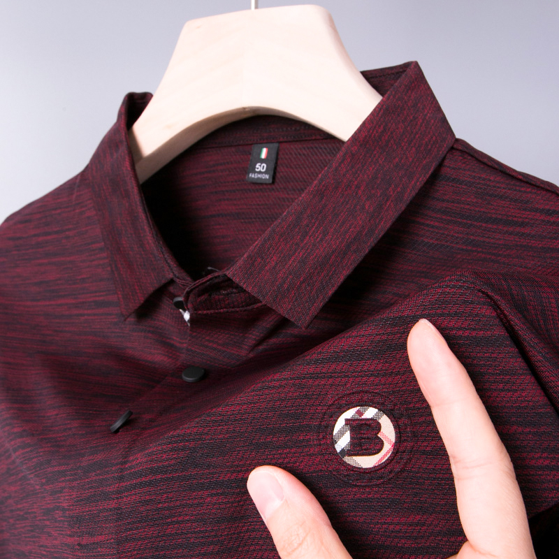 男士POLO衫短袖t恤爸爸夏装红色