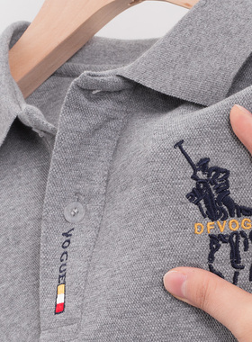 长袖t恤po1o男士POLO衫中年爸爸春秋装p0lo上衣服plol纯棉paolo