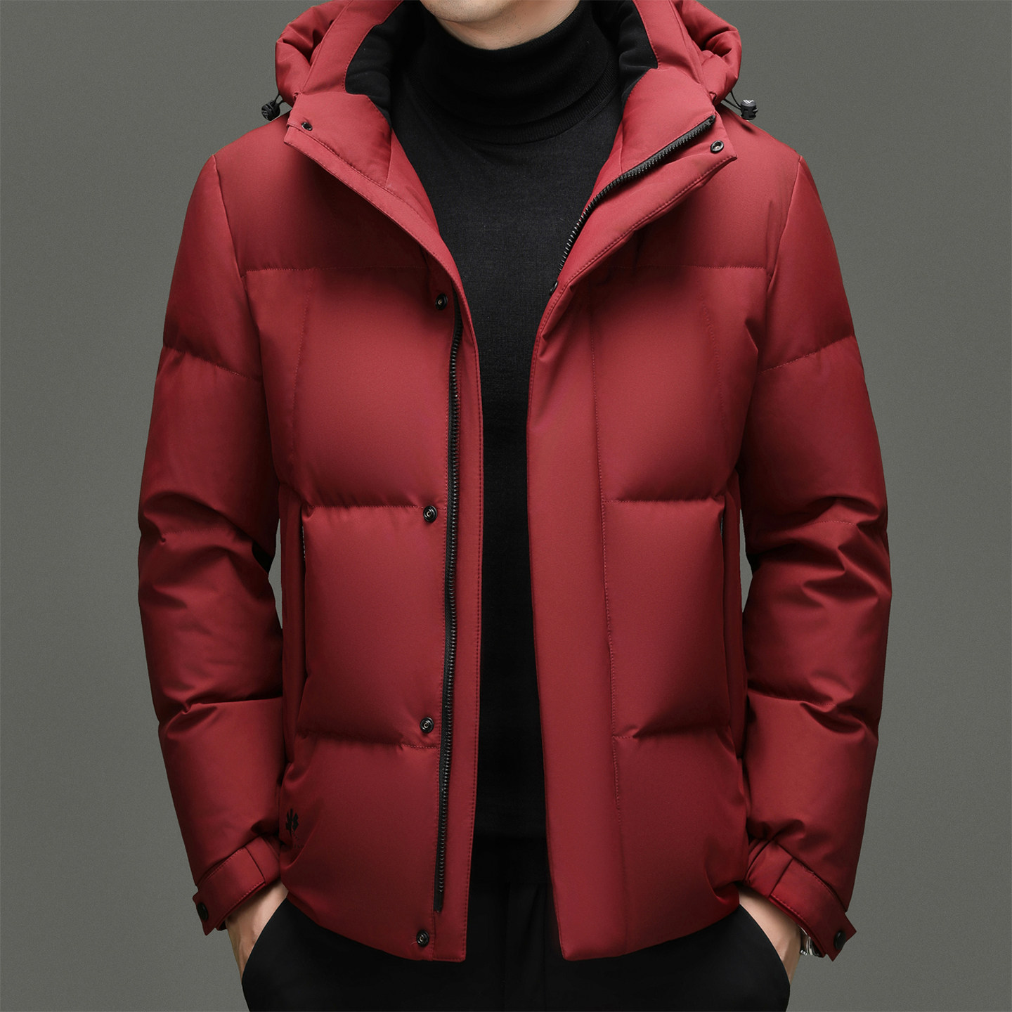 爸爸冬装短款羽绒服上衣外套