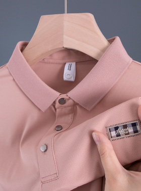 男士短袖翻领T恤plol袋中老年爸爸夏装新款冰丝半袖polo衫上衣丅