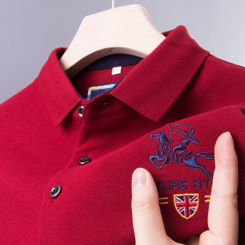 中年男士长袖t恤结婚宴红色上衣服婚礼服装喜公公爸爸春秋装