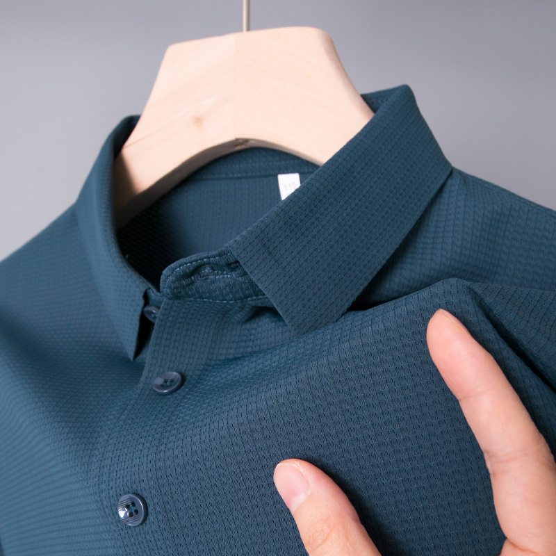 男士短袖t恤中年爸爸夏装翻带领