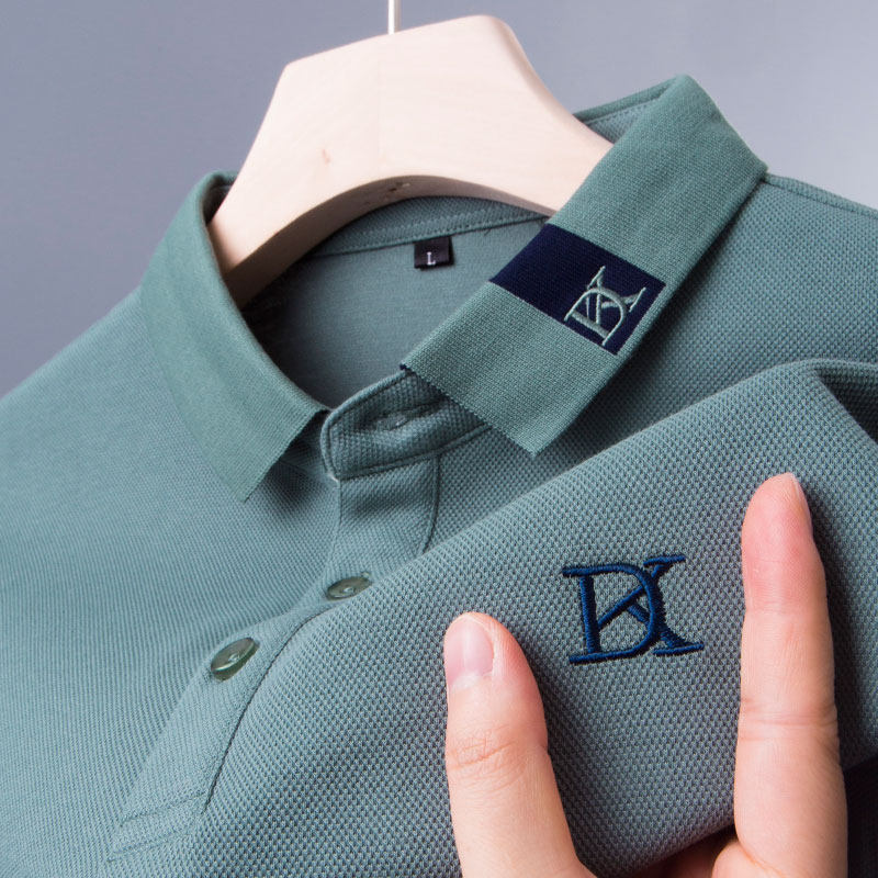 男士保罗POLO衫长袖t恤中年爸爸春秋装p0lo纯棉popo上衣poli卫衣