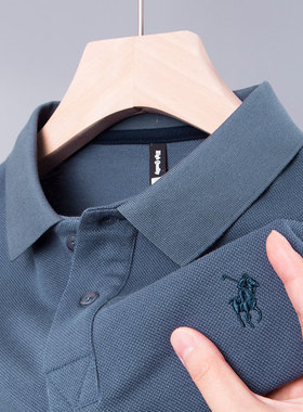 中年poor男士POLO衫短袖t恤pilo爸爸夏装poli纯棉plol上衣polou