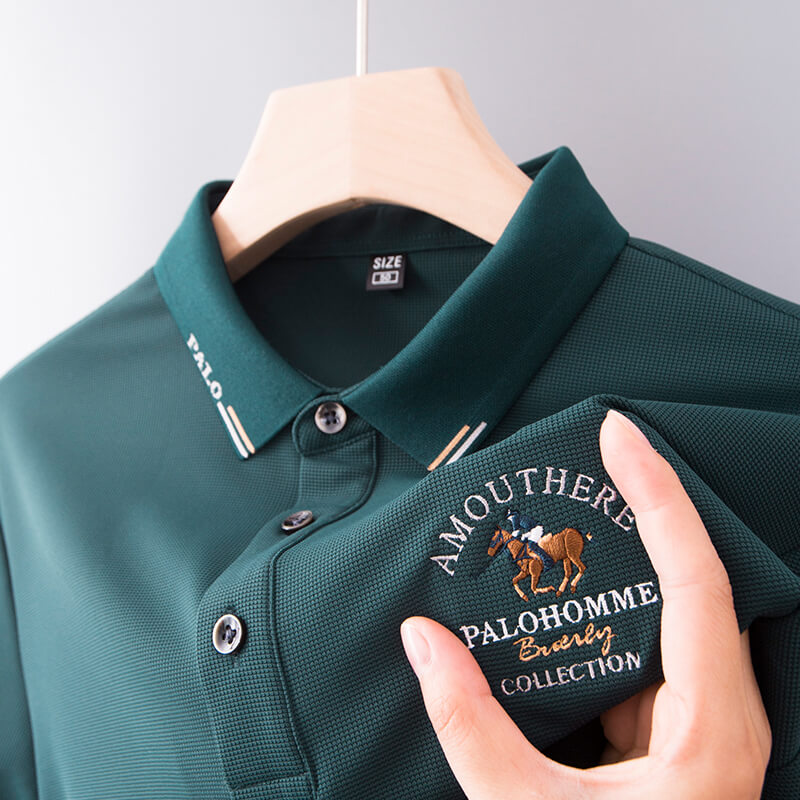 中年爸爸纯棉上衣秋装新款t恤衫