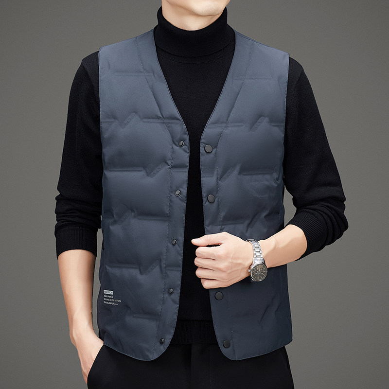 中年男士马夹甲外套背心外穿贴身轻薄羽绒马甲爸爸秋冬装打底上衣