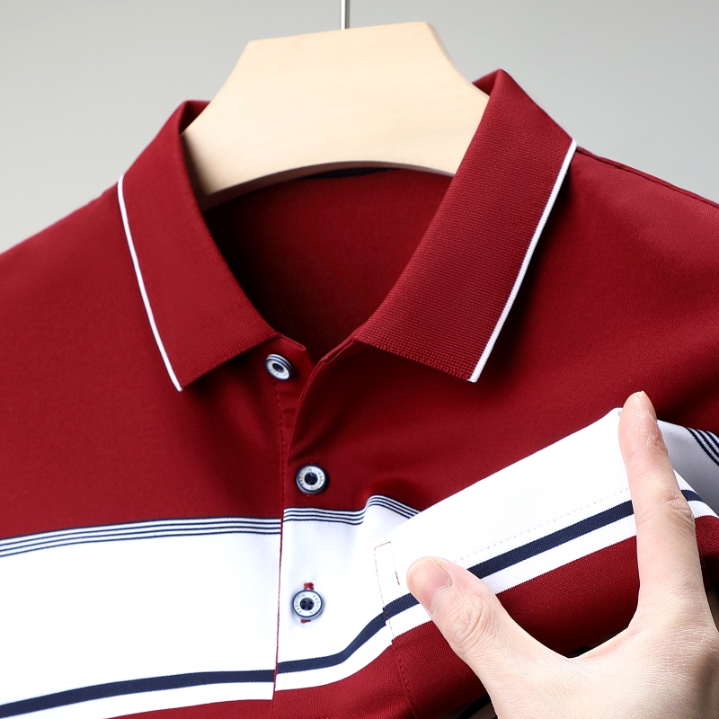 爸爸夏装带口袋上衣服plol半袖