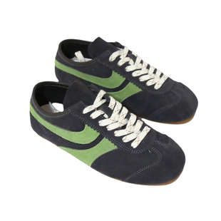 苏木槿牛反绒休闲德训鞋橄榄绿运动鞋女2025春秋新款百搭阿甘鞋