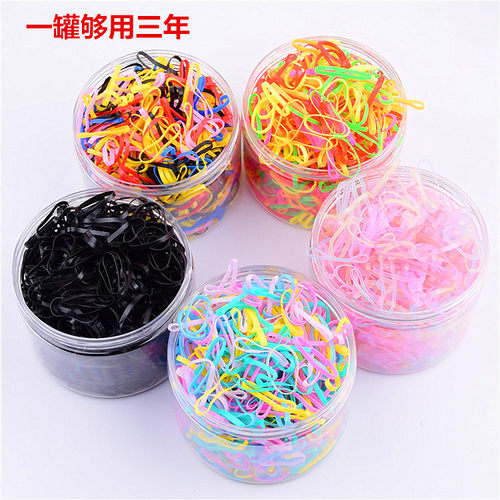 宝宝彩色橡皮筋女扎头发黑色皮筋加粗皮套不伤发圈耐用一次性发圈