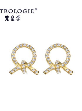 梵星学纯银韩版锆石女耳钉