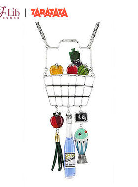 法国TARATATA SAISONS水果篮子酒创意夸张吊坠女士项链