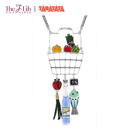 法国TARATATA SAISONS水果篮子酒创意夸张吊坠女士项链