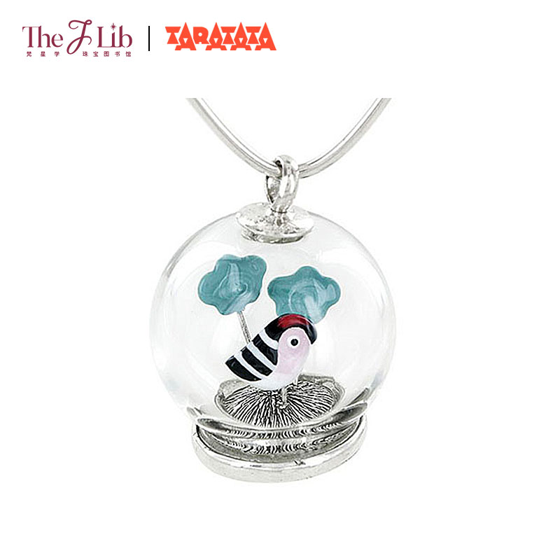 法国小众设计水晶球粉色毛衣项链