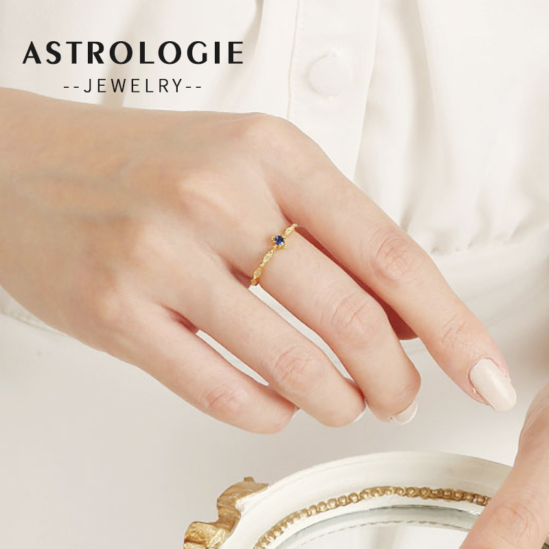 海洋之心蓝宝石戒指女韩版