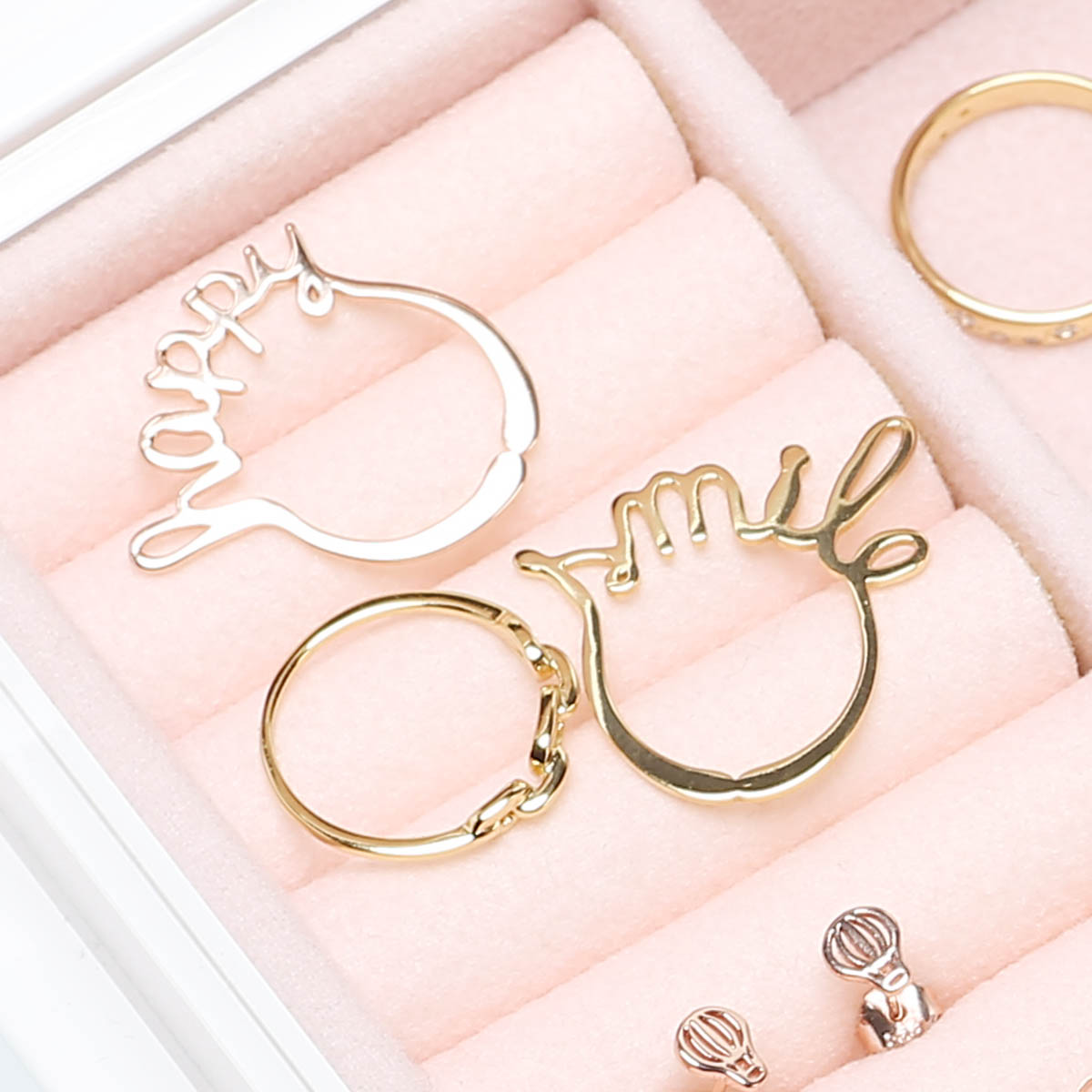 原创设计立体字母ins纯银戒指