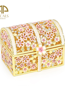 日本Picals公主珠宝盒樱花镂空珠宝箱首饰品收纳盒子送女朋友礼物
