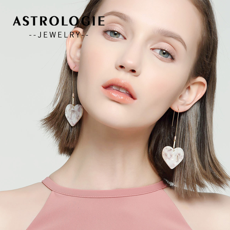 欧泊爱心耳环女网气质小众