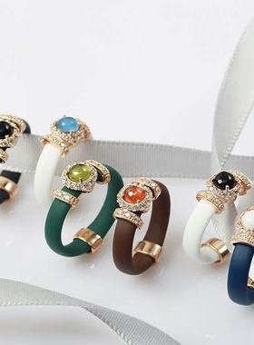 意大利Terero复古宫廷宝石戒指女纯银送母亲女朋友七夕情人节礼物