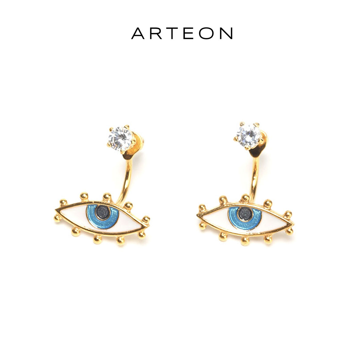 Astrologie x ARTEON恶魔之眼纯银耳环女士锆石镶嵌耳钉韩潮耳饰