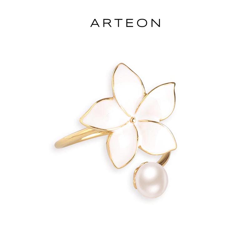 贝母花朵开口戒指ins简约个性