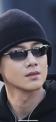 不眠日白敬亭丁奇同款偏光高级运动骑行太阳镜无框户外墨镜男眼镜