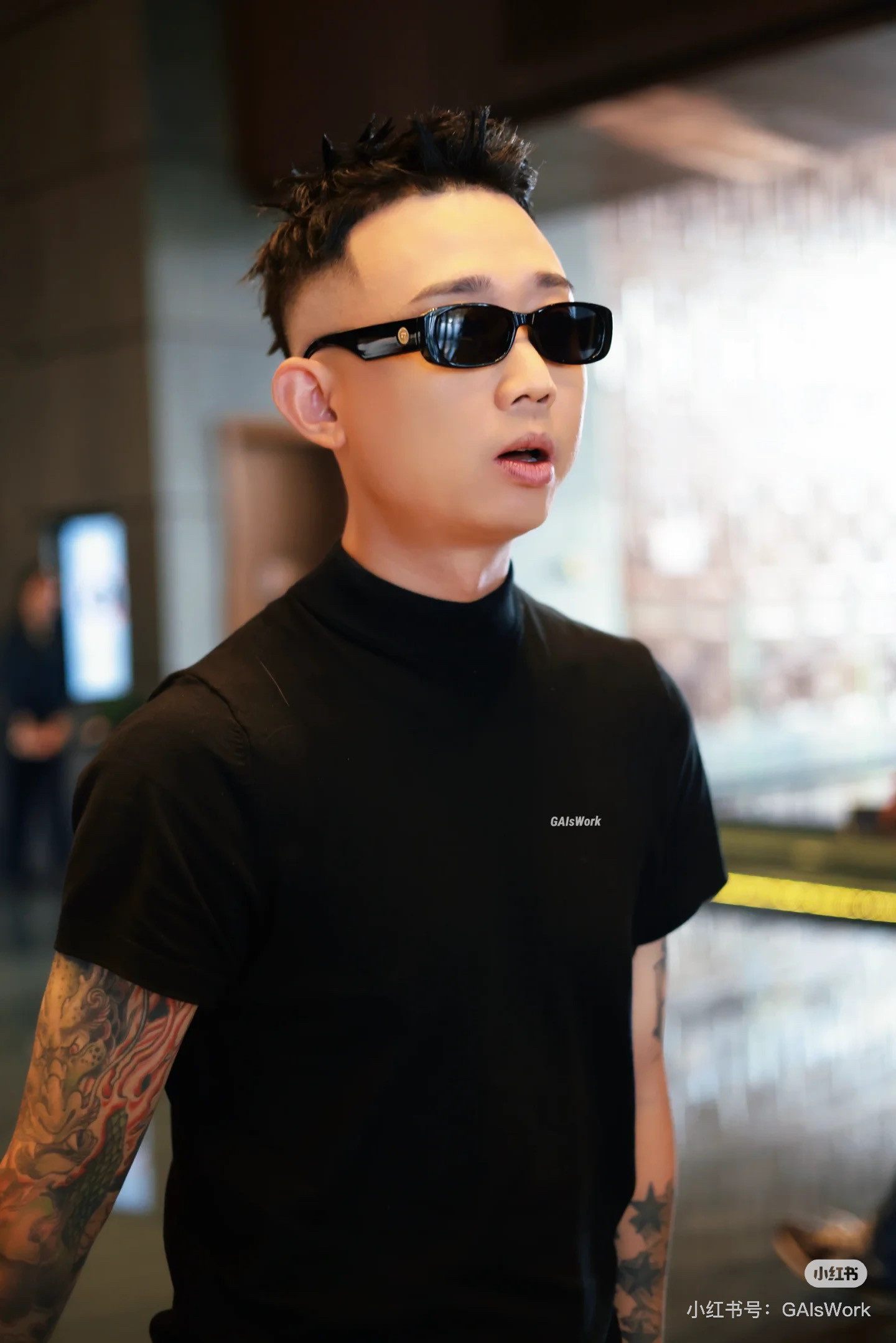 歌手gai同款镂空腿个性太阳眼镜新款周诞欧美网红太阳镜小框墨镜