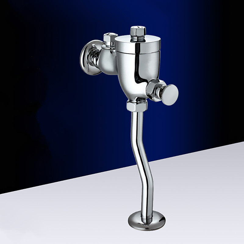 冠爵全铜卫生间厕所手按式小便冲洗阀 带水量调节自闭式冲水器