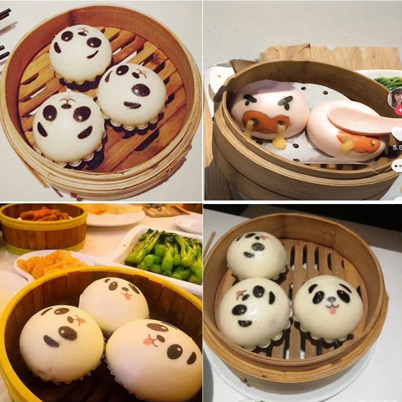 小猪熊猫表情包子糯米纸装饰
