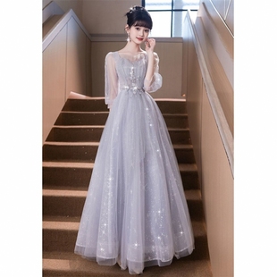 晚礼服大女童轻奢小众高端主持人绝美高级感18岁成人礼裙日常可穿