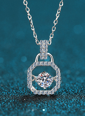 PT950铂金莫桑石锁骨链