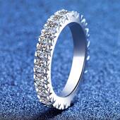 PT950铂金跨境欧美满镶莫桑石戒指男女百搭豪华高级感指环满钻排