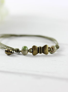 陶瓷手工编织雪花领结首饰品