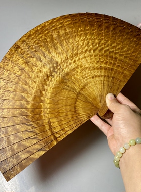 正宗金丝楠木扇子实木小叶苏扇工艺扇折扇送礼精品喜扇美人扇送礼
