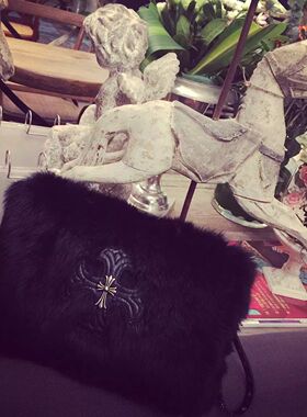 CYST潮牌热水袋皮草毛绒暖手宝双插手防爆充电 暖宝 热宝手腰宝