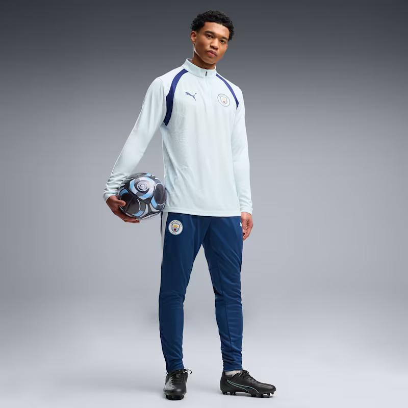 海外代购Puma/彪马男士运动长裤透气速干蓝色修身足球训练