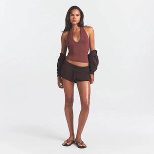 代购 透气舒适口袋设计可调节腰围柔软亲肤 skims女士运动短裤