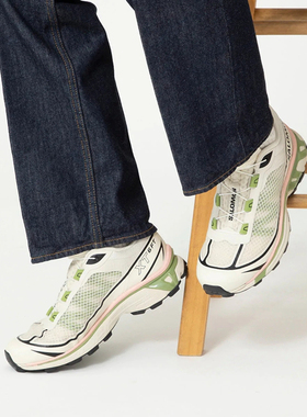 代购SALOMON XT-6 FT萨洛蒙奶白绿色男休闲户外跑步鞋22年秋新款