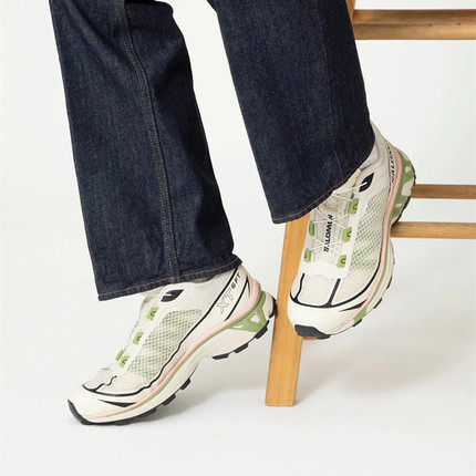 代购SALOMON XT-6 FT萨洛蒙奶白绿色男休闲户外跑步鞋22年秋新款