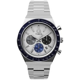 代购Timex天美时男士腕表计时测速日期夜光钢带金属防水银色