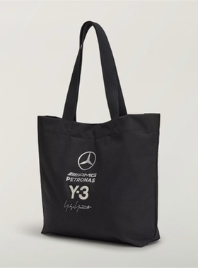 代购Y-3女士黑色手提包Mercedes-AMG Petronas联名款大容量托特包