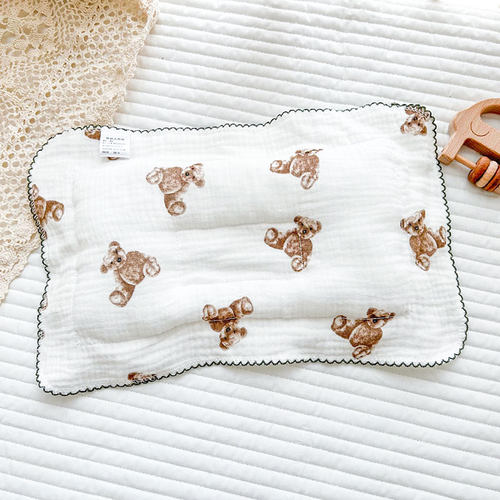 婴儿0到6个月定型枕纱布小枕头