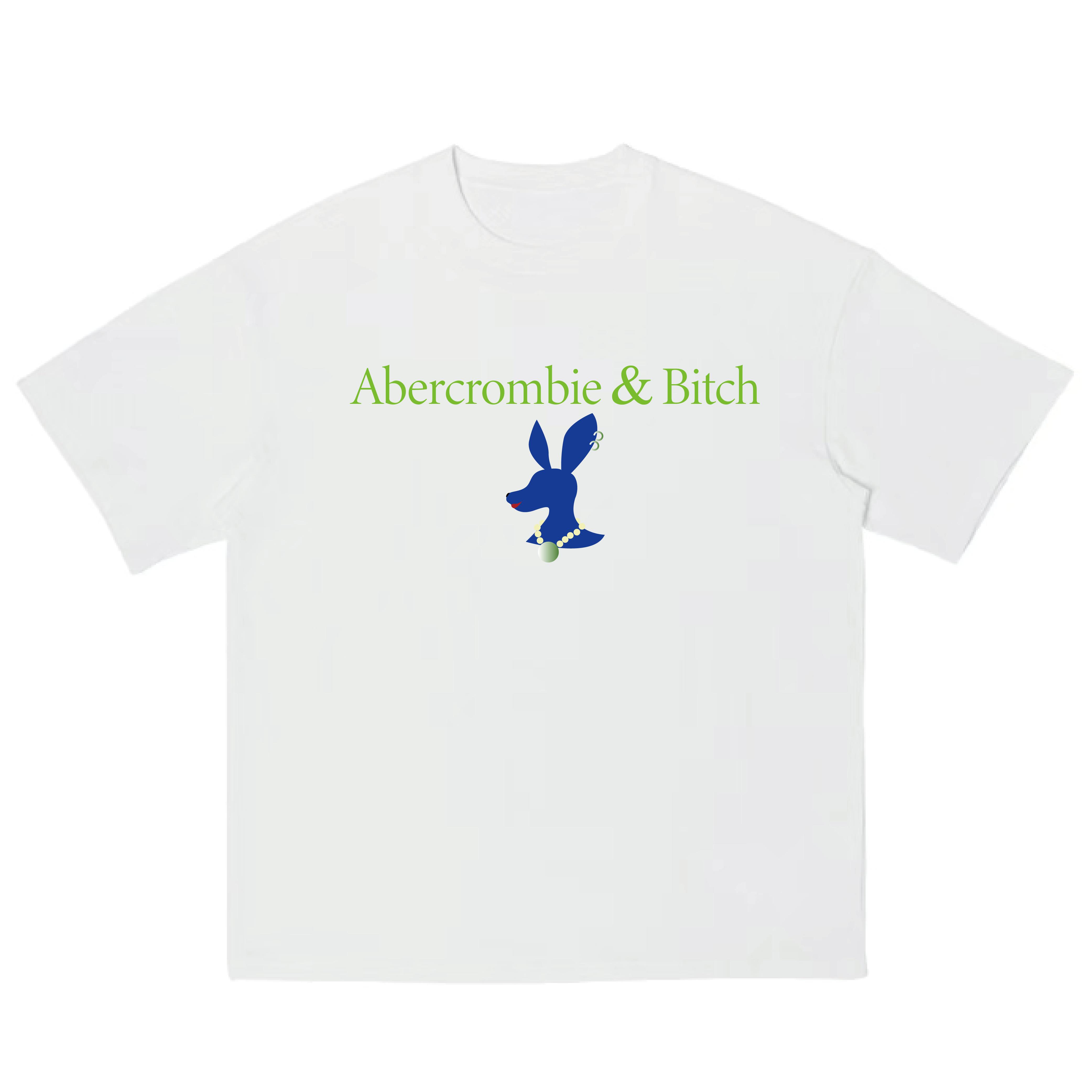 原创 Abercrombie&Bitch创意搞怪美式vintage印花百搭短袖T恤潮流