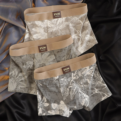 10A抑菌复古牛仔印花内裤男款