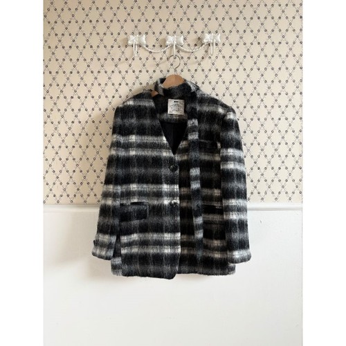 mars东大门㊣直邮女装新品真品25秋冬推荐夹克含脖带毛绒格纹