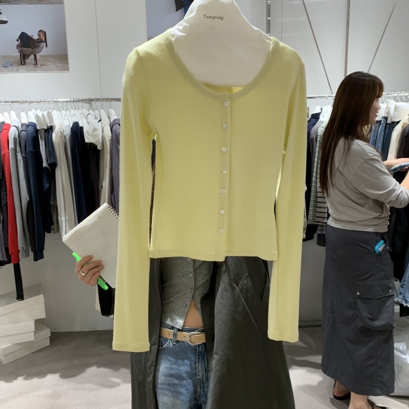TEMPTING韩国直邮㊣女士26秋冬新品真品热卖长袖T恤羊绒开衫图片