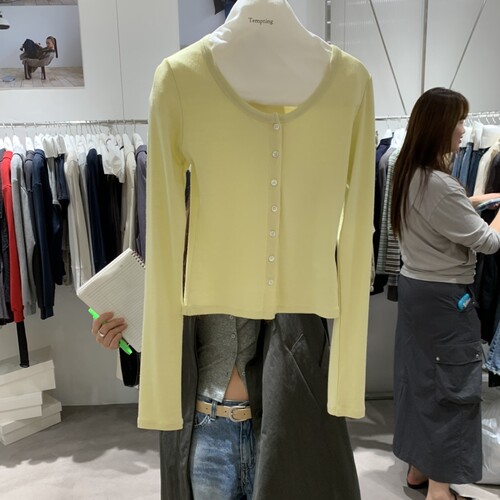 TEMPTING韩国直邮㊣女士26秋冬新品真品热卖长袖T恤羊绒开衫