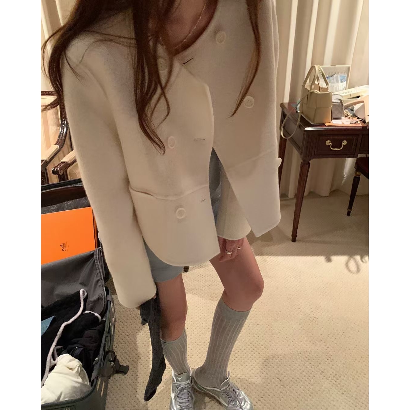 pretty young thing韩国直邮㊣女士新款推荐休闲短款大衣