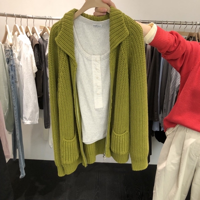 TAFFETA/MURET韩国代购㊣女装新品推荐针织衫不含内搭拉链