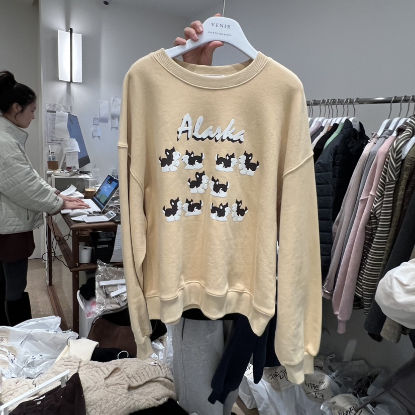 VENIR-a东大门㊣实拍女装新款人气推荐热卖时尚休闲卫衣加绒
