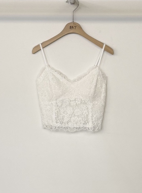 TEWNTY FOUR SEVEN24-7㊣韩国直邮实拍女装新品吊带背心蕾丝